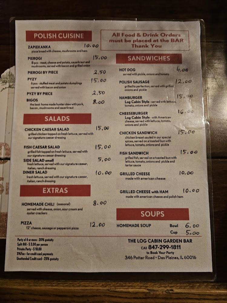 Log Cabin Bar Menu image 3
