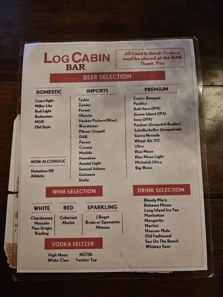 Log Cabin Bar Menu image 4